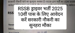 RSSB ड्राइवर भर्ती 2025 - 10वीं पास के लिए आवेदन करें | सरकारी नौकरी का सुनहरा अवसर"